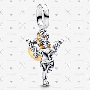 Pandora Cupid Dangle Charm|Two-tone